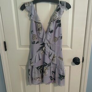 Lavender floral ruffle dress